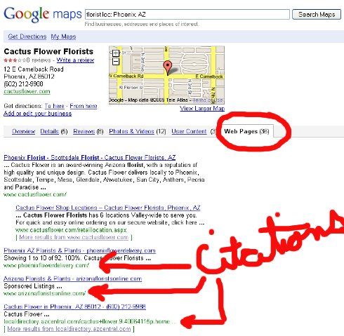 google places citations for a local business