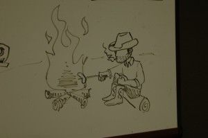 Cowboy with Fire Texas Drawing Cowboy with Fire Texas Drawing