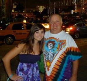 Abby Gilmore with her dad Kevin Gilmore before a Phish concert in Miami. Abby Gilmore with her dad Kevin Gilmore before a Phish concert in Miami.