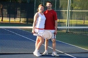 Kristi Hines on the tennis court.