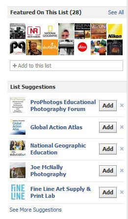 Facebook Interests Lists Suggestions