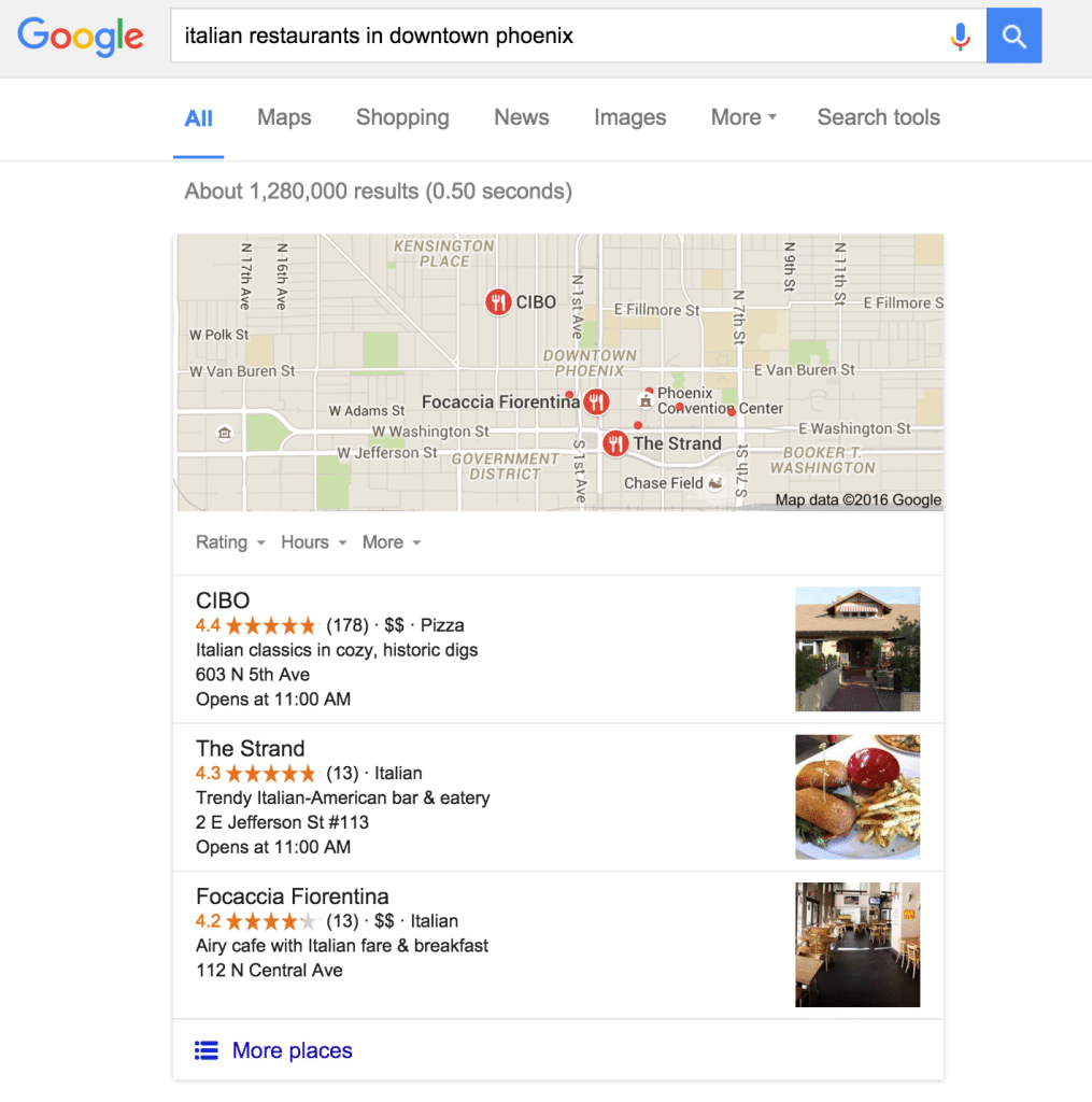 Local SEO restaurants