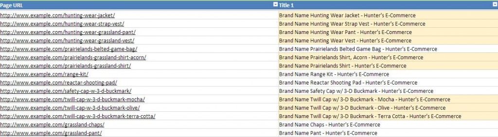 Example of Keyword Cannibalization in Page Titles