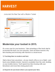 Harvest Free Trial Email