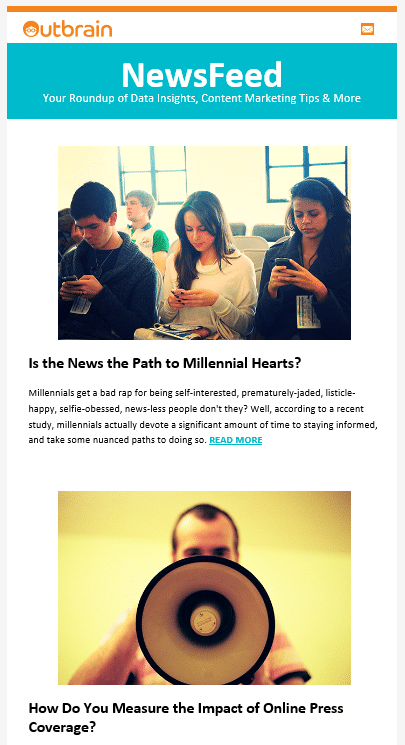 Outbrain's Email Newsletter