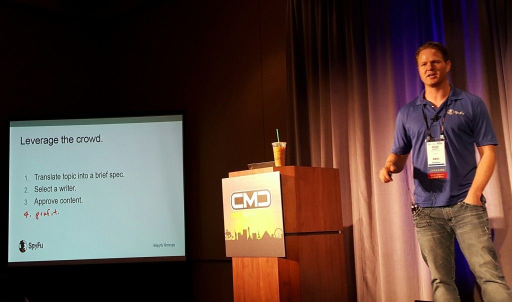 SpyFu's CEO Mike Roberts presents at the Content Marketing Conference, Las Vegas, NV May 2015.