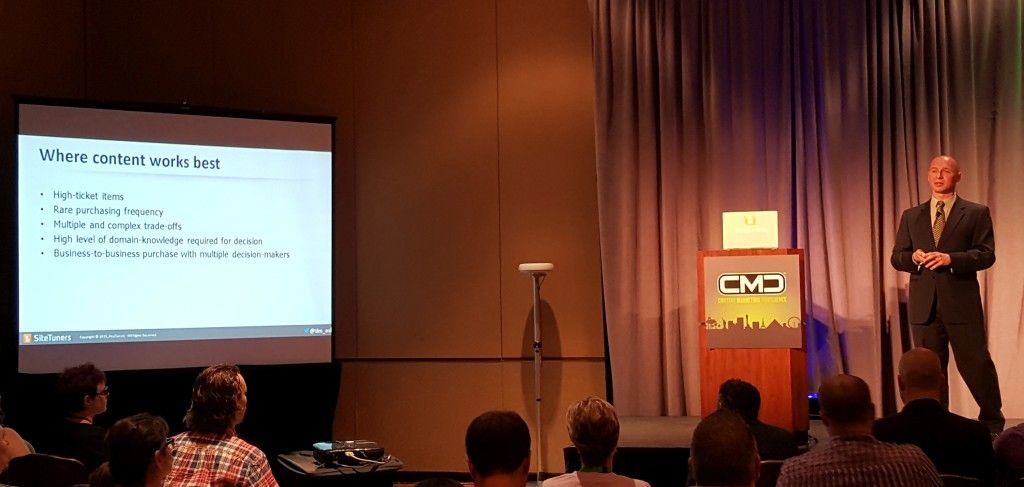 SiteTuners CEO Tim Ash presents at the Content Marketing Conference, Las Vegas, NV May 2015.
